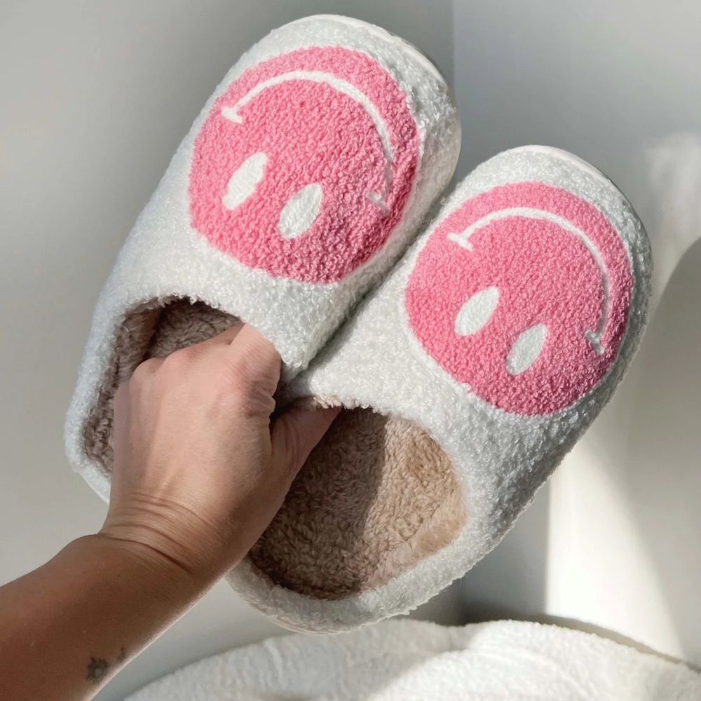 Happy Face Slippers -  New sizes 7, 8, 9